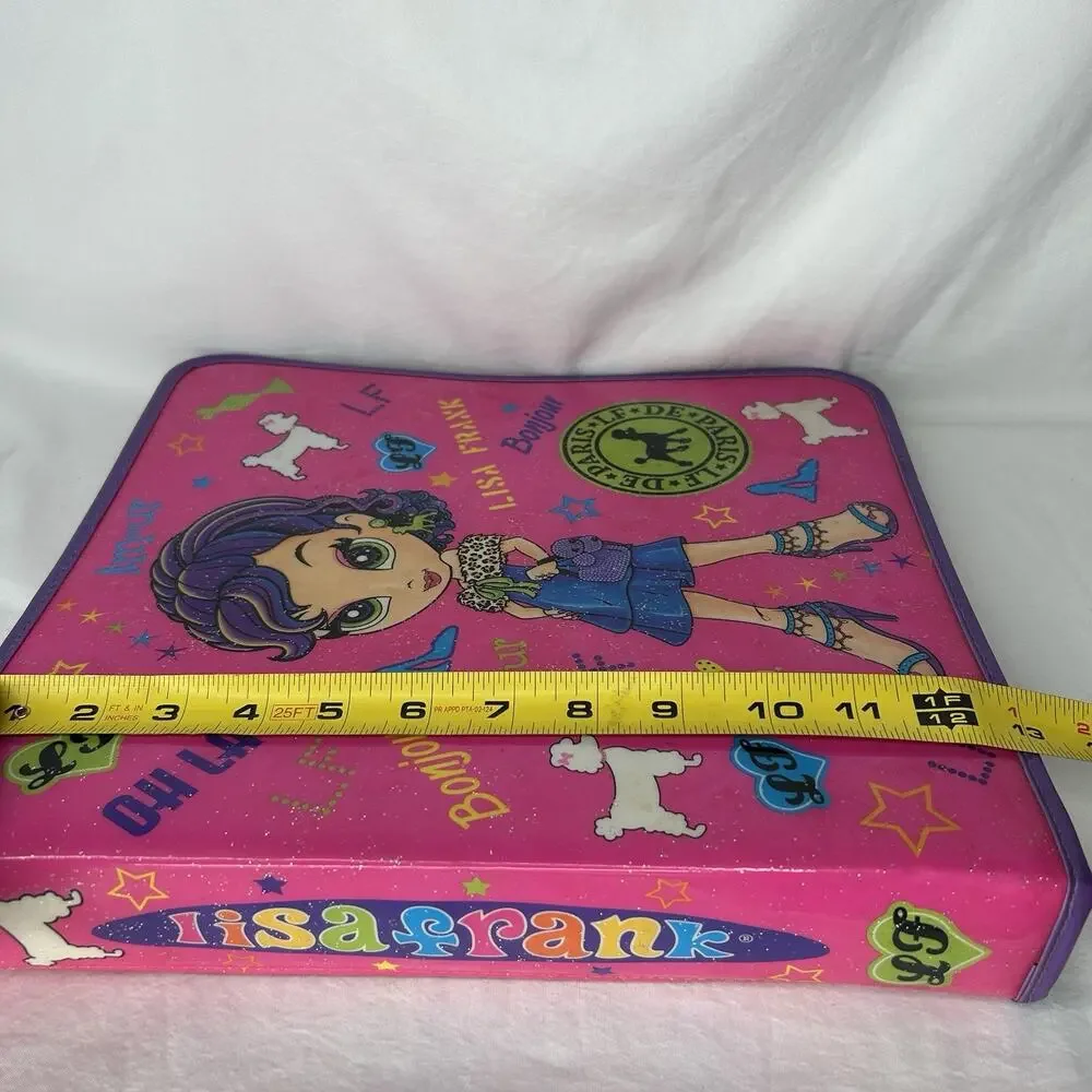 Rare Lisa Frank Glamour Paris Girl Poodles 3-Ring Zippered School Binder